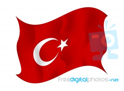 Flag Of Turkey Waving Stock Image