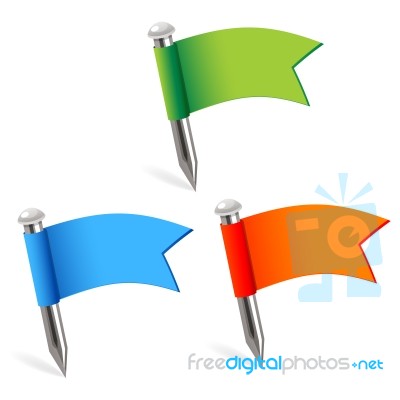 Flags With Pushpin Stock Image