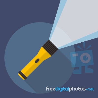 Flashlight Flat Icon Stock Image