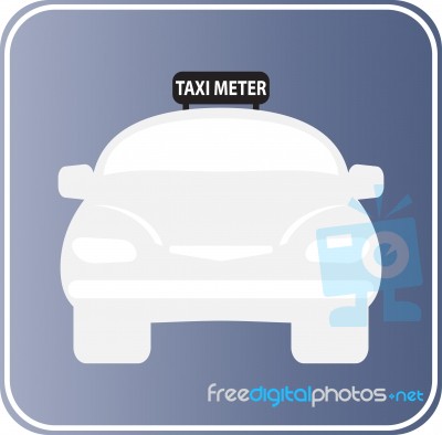 Flat Design Of Taxi Car  Illustration Stock Image