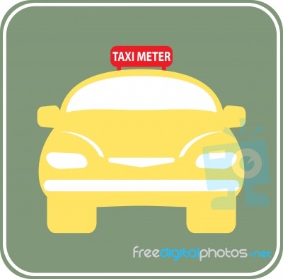 Flat Design Of Taxi Car  Illustration Stock Image