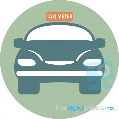 Flat Design Of Taxi Car  Illustration Stock Image