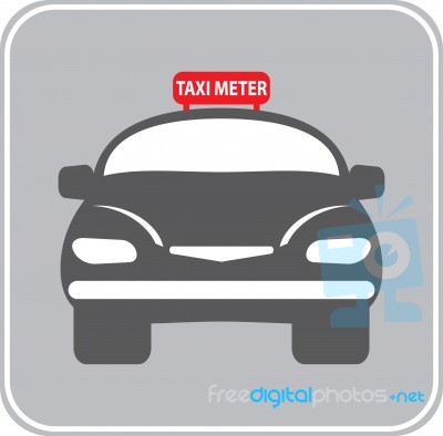 Flat Design Of Taxi Car  Illustration Stock Image