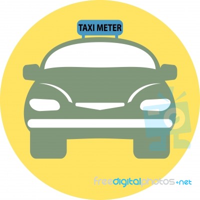 Flat Design Of Taxi Car  Illustration Stock Image