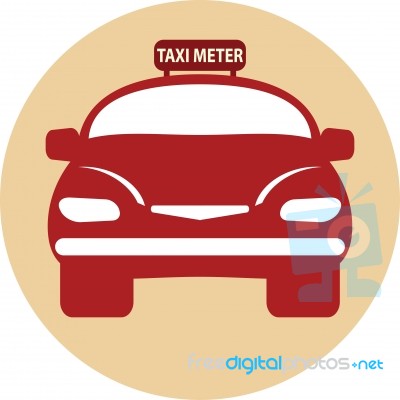 Flat Design Of Taxi Car  Illustration Stock Image