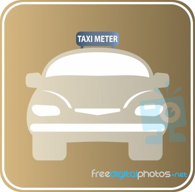 Flat Design Of Taxi Car  Illustration Stock Image