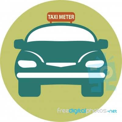 Flat Design Of Taxi Car  Illustration Stock Image