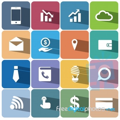 Flat Icon Set  Illustration  Stock Image