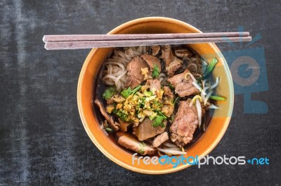 Flatlay Noodle Food  Thai Style Stock Photo