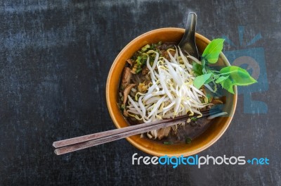 Flatlay Noodle Food  Thai Style Stock Photo