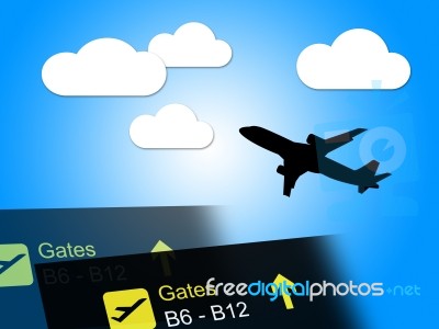 Flight Departure Shows Holiday International And Vacations Stock Image