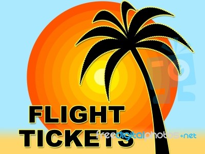 Flight Tickets Means Flights Shop And Plane Stock Image