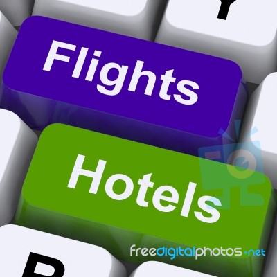 Flights And Hotels Keys Stock Image