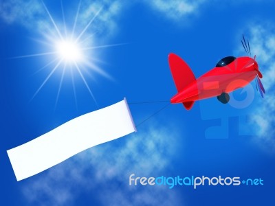 Flights Banner Shows Blank Space And Air Stock Image