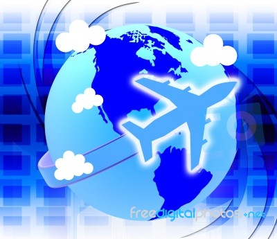 Flights Global Means Travel Guide And Tours Stock Image