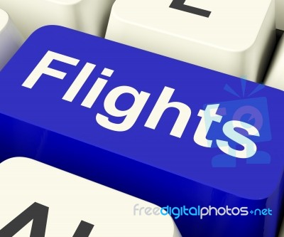 Flights Key In Blue Stock Image