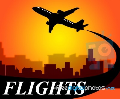 Flights Plane Shows Go On Leave And Aeroplane Stock Image