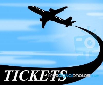 Flights Tickets Indicates Aircraft Transportation And Aeroplane Stock Image