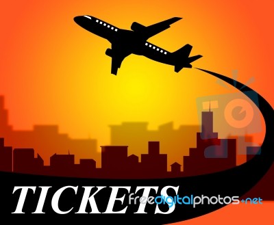 Flights Tickets Represents Aviation Transport And Travel Stock Image