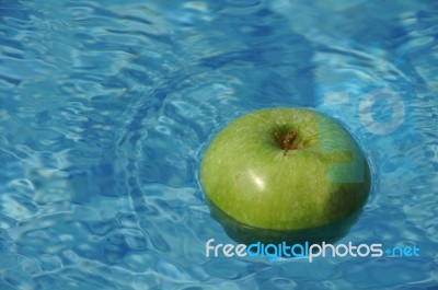 Floating Apple Stock Photo