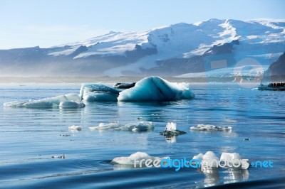 Floating Ice The Water Stock Photo