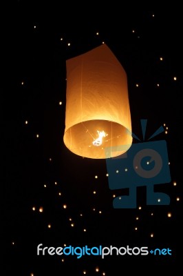 Floating Lantern Stock Photo