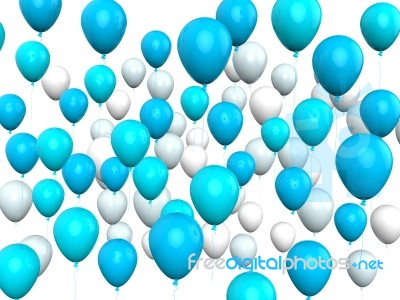 Floating Light Blue And White Balloons Show Argentinean Celebrat… Stock Image