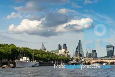 Floating Restaurant And Bar On The River Thames Stock Photo