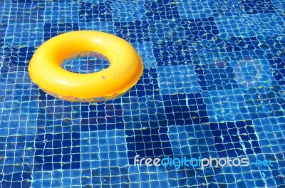 Floating Ring In The Swimming Pool Stock Photo