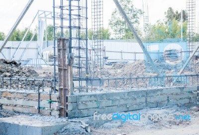 Floor Base Structure Construction Site Stock Photo