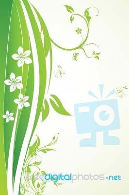 Floral Background With Sample Text Stock Image