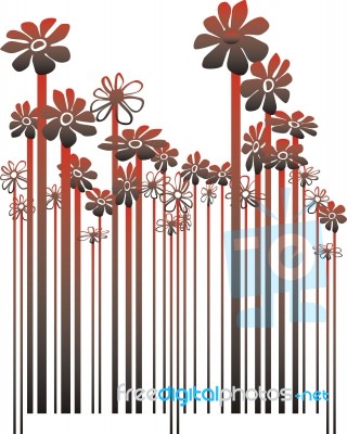 Floral Barcode Stock Image