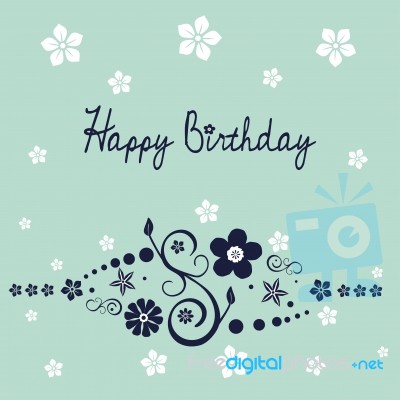 Floral Birthday Wish Stock Image