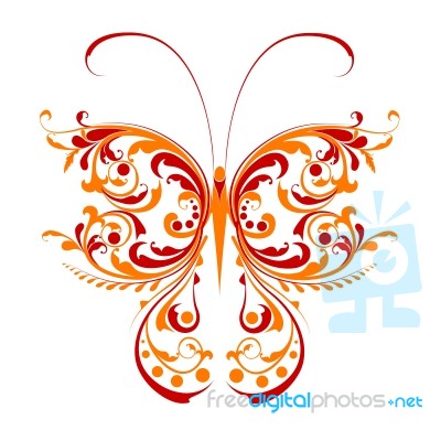 Floral Butterfly Stock Image