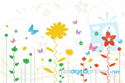 Floral Card Stock Image