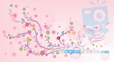 Floral Design On Pink Background Stock Image