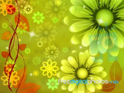 Floral Green Represents Florals Nature And Blooming Stock Image