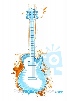 Floral Guitar Stock Image