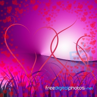 Floral Hearts Indicates Valentines Day And Affection Stock Image