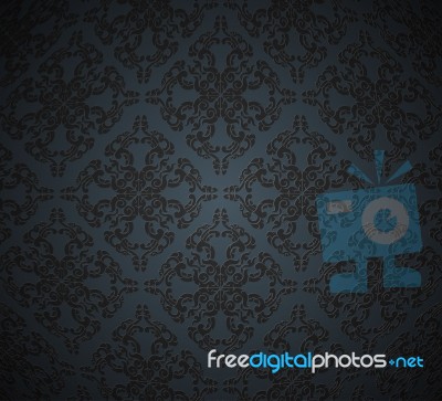 Floral Pattern Dark Style Stock Image