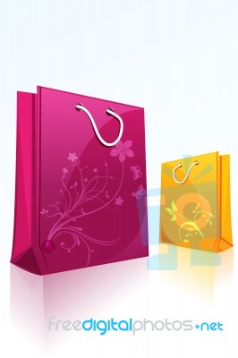 Floral Shopping Bag Stock Image