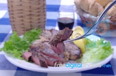 Florentine Steak Stock Photo