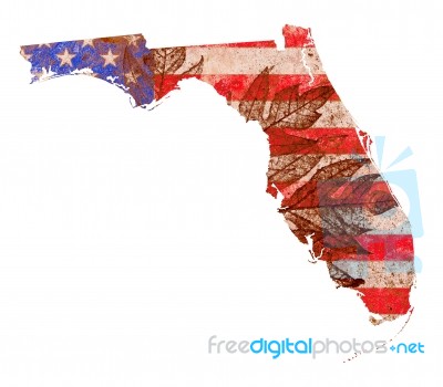 Florida State Map Flag Pattern Stock Image