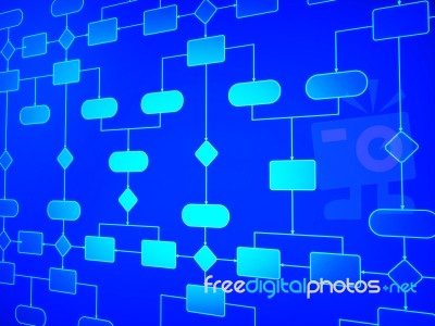 Flow Diagram Indicates Flowchart Schematic And Structure Stock Image