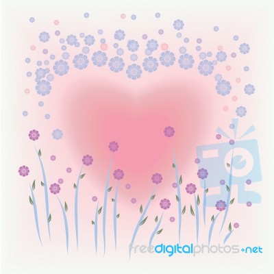 Flower And Heart Shape Background Stock Image