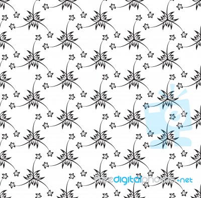 Flower Bush Seamless Pattern Stock Image