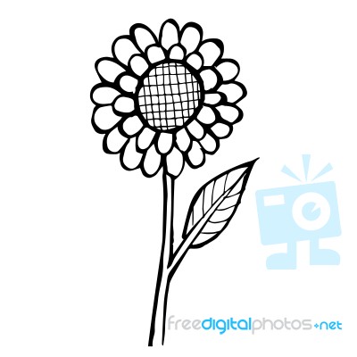 Flower Doodle Hand Drawn Stock Image