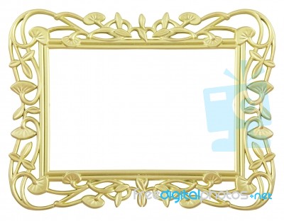 Flower Gold Frame Stock Photo