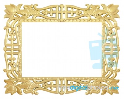 Flower Gold Frame Stock Photo