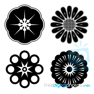 Flower Icon Set Stock Image